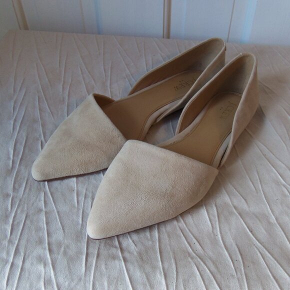 NEW J Crew Zoe D'Orsay Flats Tan Suede sz 8 - Picture 1 of 16
